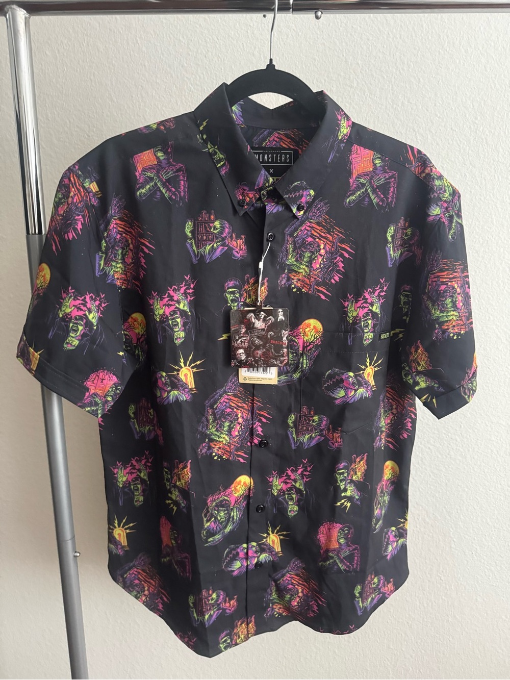 NWT men’s RSVLTS button down Universal Monsters
